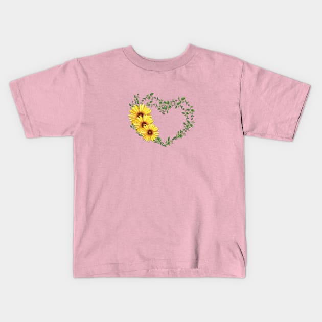 Sunflower Lover Kids T-Shirt by digitaldoodlers